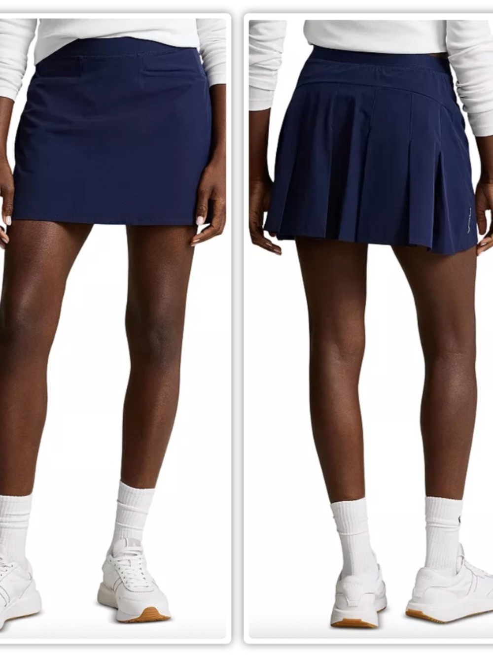 Ralph Lauren RLX 17" Navy Blue Performance Back Pleated Golf Tennis Skirt Skort
